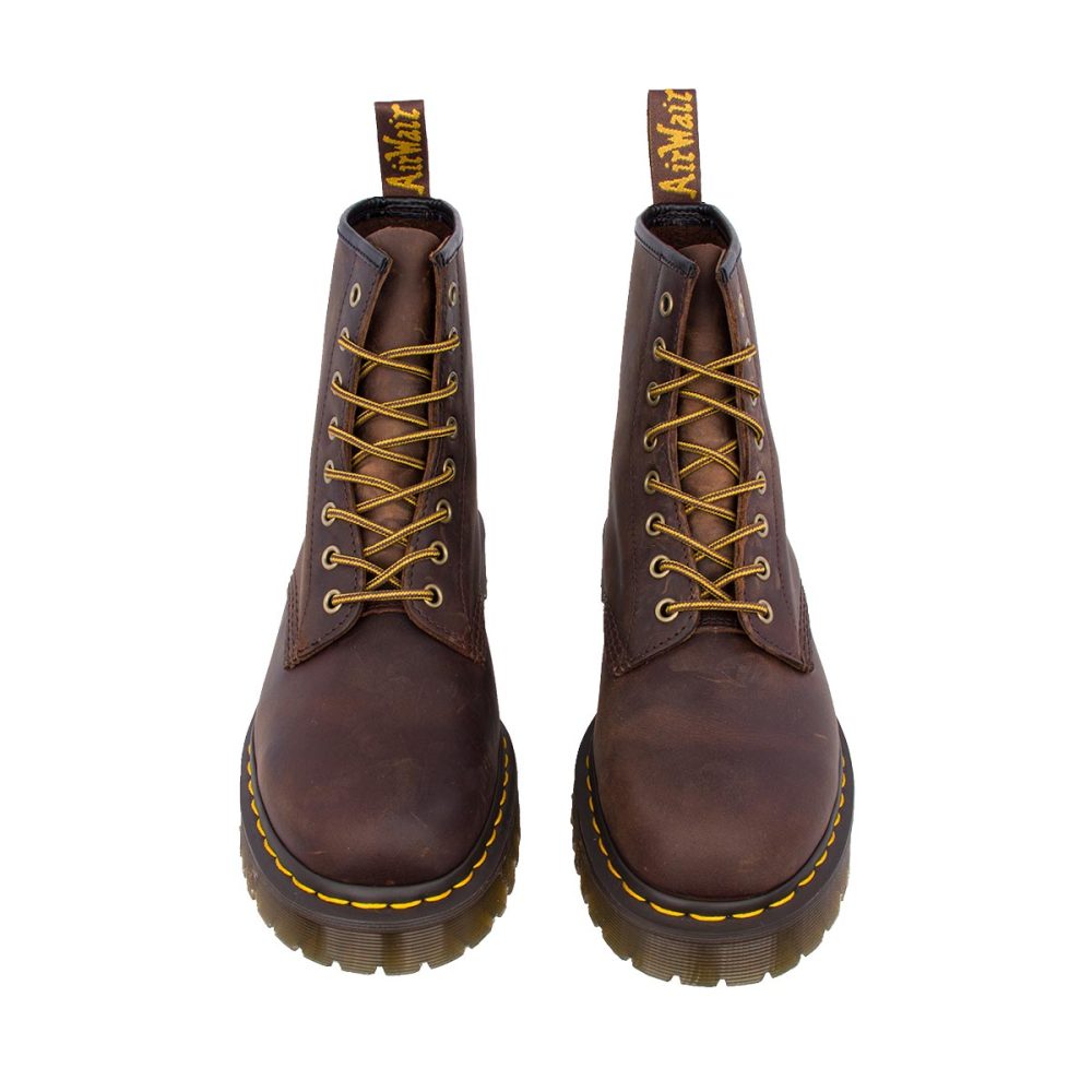 DR MARTENS 1460 BEX CRAZY HORSE LEATHER LACE UP BOOTS - ΚΑΦΕ